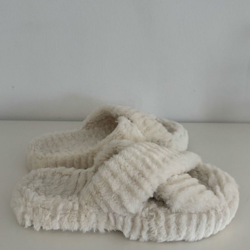 Zara Home fur slippers used, size 36, white