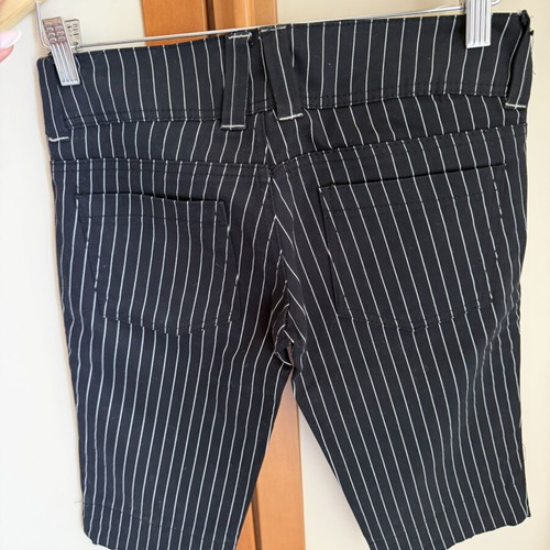 Bershka striped capri bermuda shorts size XS like new, black and blue
