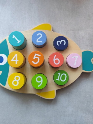 Wooden number learning toy used
