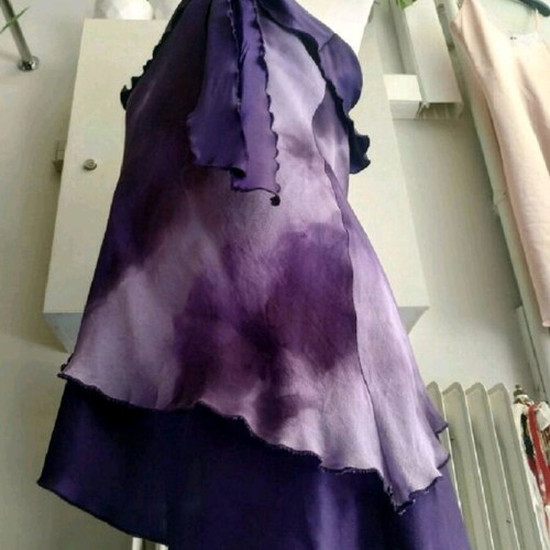 Y2K Vintage Asymmetric Tank Top Size L like new, purple
