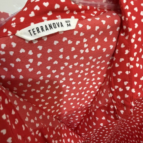 Dress M size, like new, white and red