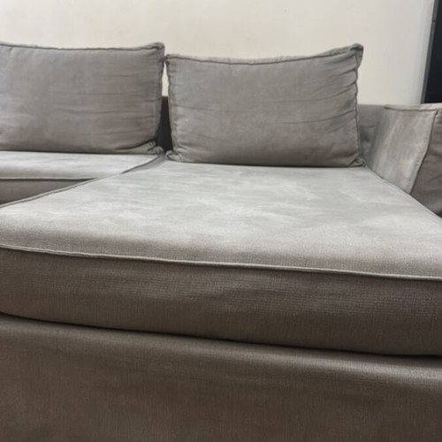 Corner sofa used, gray, from entos
