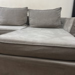 Corner sofa used, gray, from entos