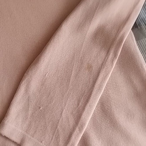 Vintage women's blouse used, pink salmon, size M, beaded embroidery