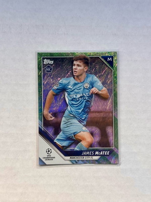 Картичка Rookie James McAtee Manchester City Aqua 2022-23 Topps UCC нова