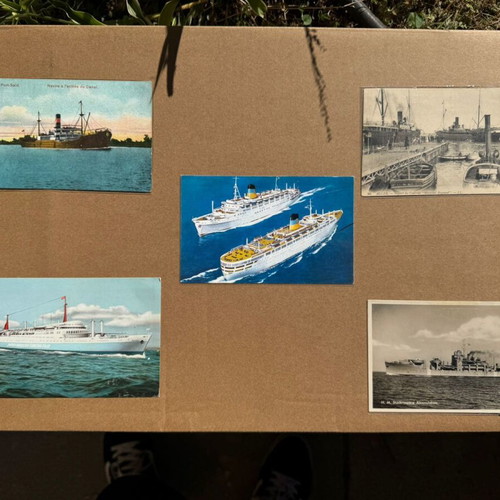 Σπάνιο συλλεκτικό vintage σετ καρτ ποστάλ καραβιών σαν καινούργιο