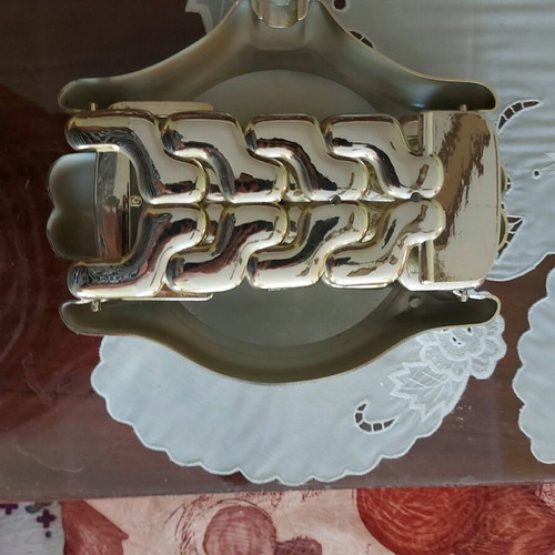 Vintage πτυσσόμενο επιτοίχιο ρολόι κίτρινο, μεταχειρισμένο