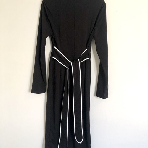 Black Wrap Midi Dress with Belt size M like new