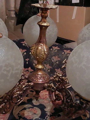 Vintage ceiling light used with 5 antique bulbs