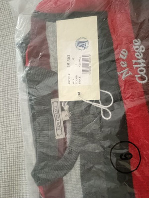 New College sweater for boys with shirt design, new, black and red