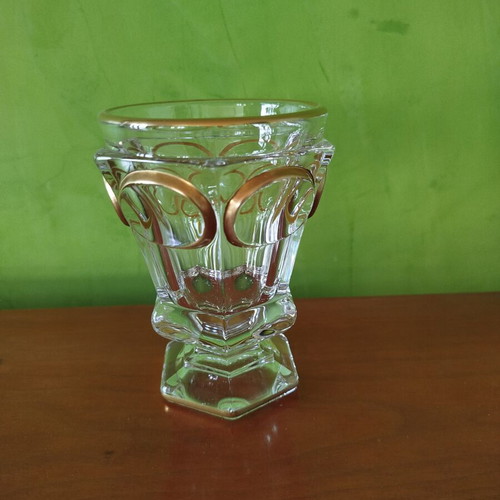 Baccarat crystal glass with gold details, like new
