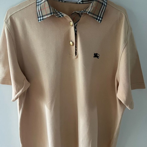 Burberrys of London Vintage 90's Pony Logo Women Polo Shirt used, XXL, beige and brown