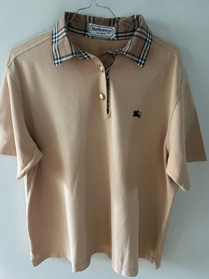 Burberrys of London Vintage 90's Pony Logo Women Polo Shirt used, XXL, beige and brown