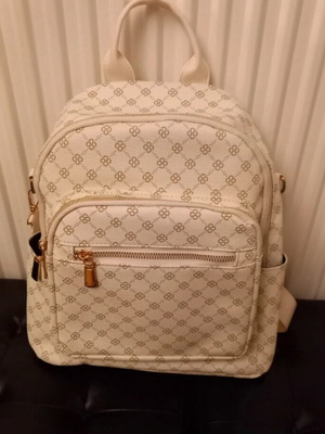 Backpack new beige with large capacity and multiple compartments