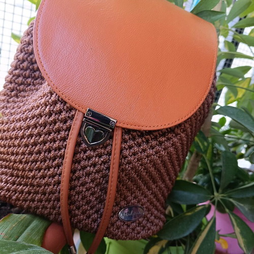Handmade brown-chocolate backpack bag new