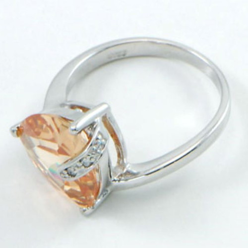 Orange Citrine fashion silver 925 platinum plated ring new