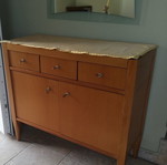 Shoe rack like new with mirror, solid beech wood