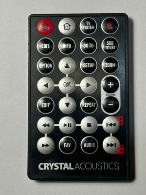 Crystal Acoustics remote control used for DVB-T/DVB-T2