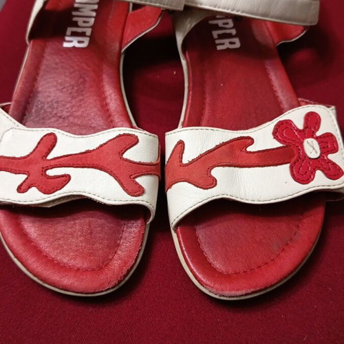Camper sandals like new, girls' size 35, beige and red