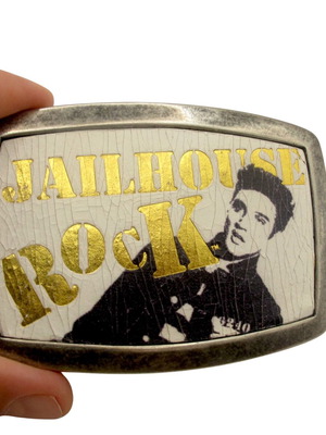 Vintage Elvis Presley Jailhouse Rock Belt Buckle like new