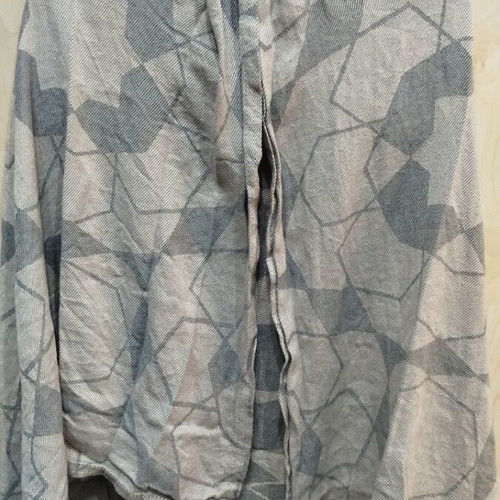 Travel jacquard blanket shawl gray 1x1.30 with geometric patterns new