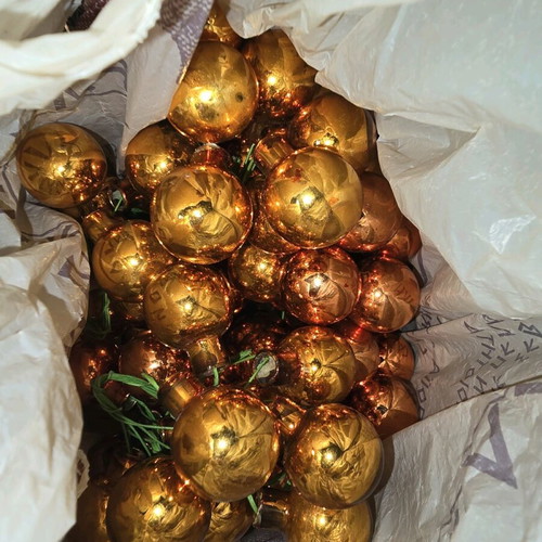 Vintage gold glass baubles used