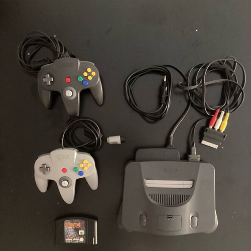 Nintendo 64 used with two controllers and Turok 2 Seeds of Evil game