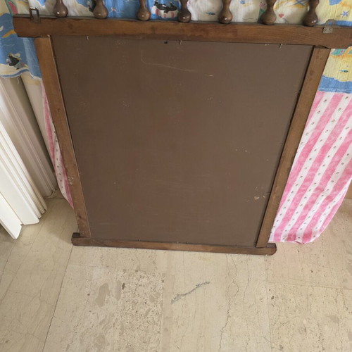 Vintage walnut wood mirror used with decorative frame