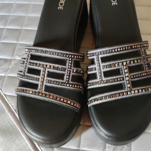 Verde platform sandals size 41, black