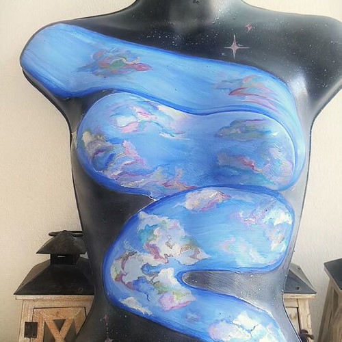 Hand Painted Female Mannequin Art Like New