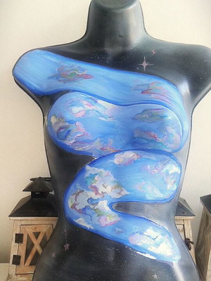 Hand Painted Female Mannequin Art Like New