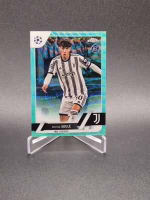 2022 Topps Chrome UEFA Club Competitions Aqua /199 Matias Soule Rookie RC Juventus card