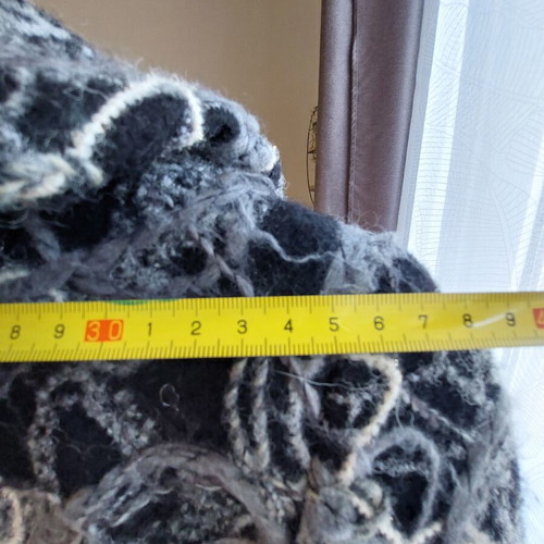 Sandro Ferrone Italian Wool Coat like new, size S, black bouclé texture