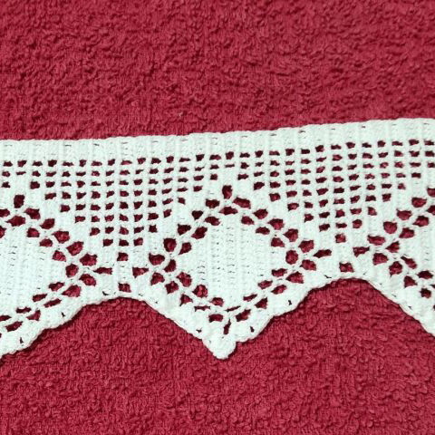 Handmade Crochet Lace 5.85 Meters New, White Cotton Thread