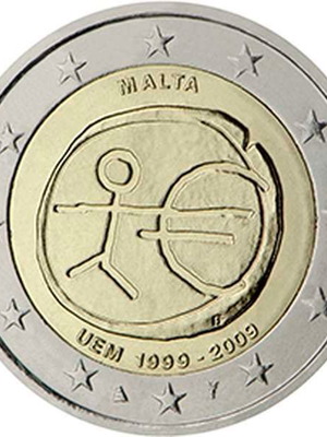 Малта 2 евро 2009 юбилейна UNC за 10-та годишнина на ЕНП