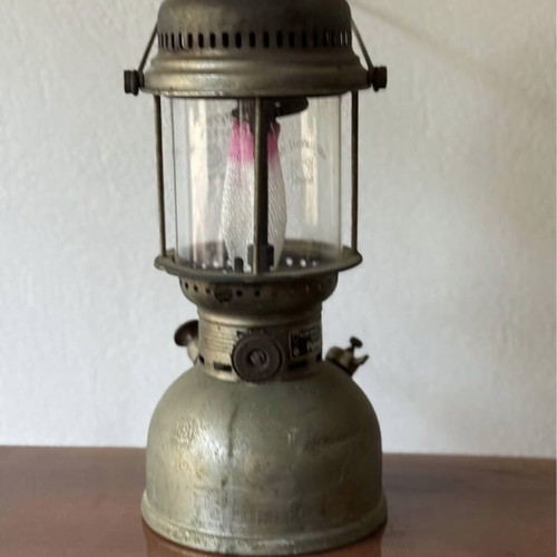 Vintage Lux Petromax German brass oil lamp used
