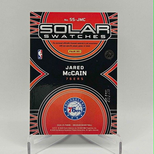 Panini Obsidian Jared McCain Solar Swatches Patch 25/25 used