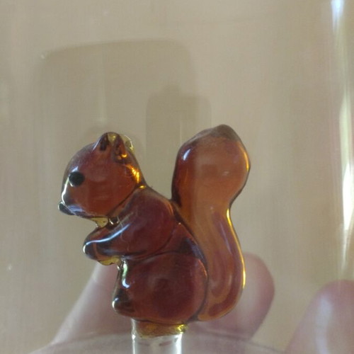 Glass cup new with squirrel decoration
