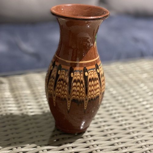 Handmade traditional clay vase with character