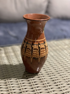 Handmade traditional clay vase with character