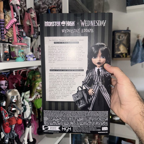 Monster High Wednesday Addams doll with costume box
