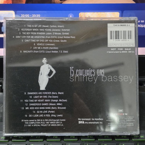 Shirley Bassey 15 Hits CD used, melodic romantic love songs