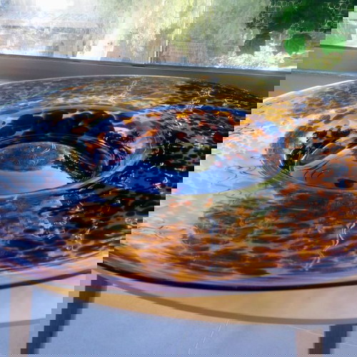 Διακοσμητικό γυάλινο πιάτο ταρταρούγκα καινούργιο από ιταλικό εργοστάσιο