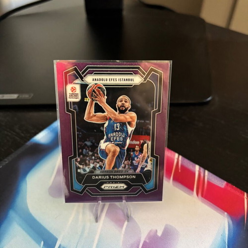 Darius Thompson 2023-24 Panini Prizm Turkish Airlines EuroLeague Purple Prizm card, like new