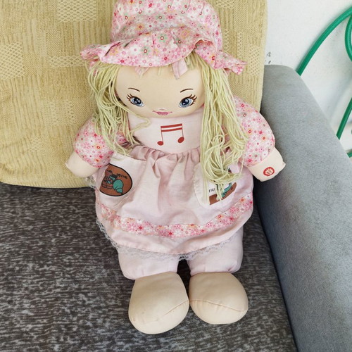 Cloth large talking doll 65cm used