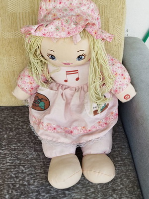 Cloth large talking doll 65cm used