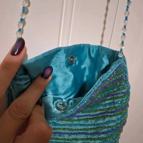Crossbody bag like new with turquoise beads