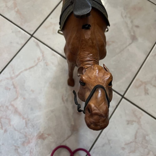 Leather camel figurine, 33 cm height