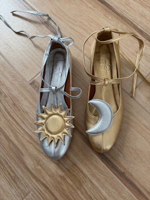 Elina Linardaki two-tone leather ballerinas size 38 like new
