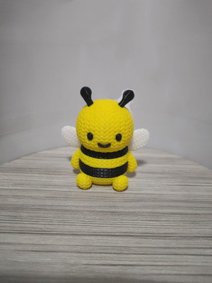 Knitted bee 3D printed decorative figure new